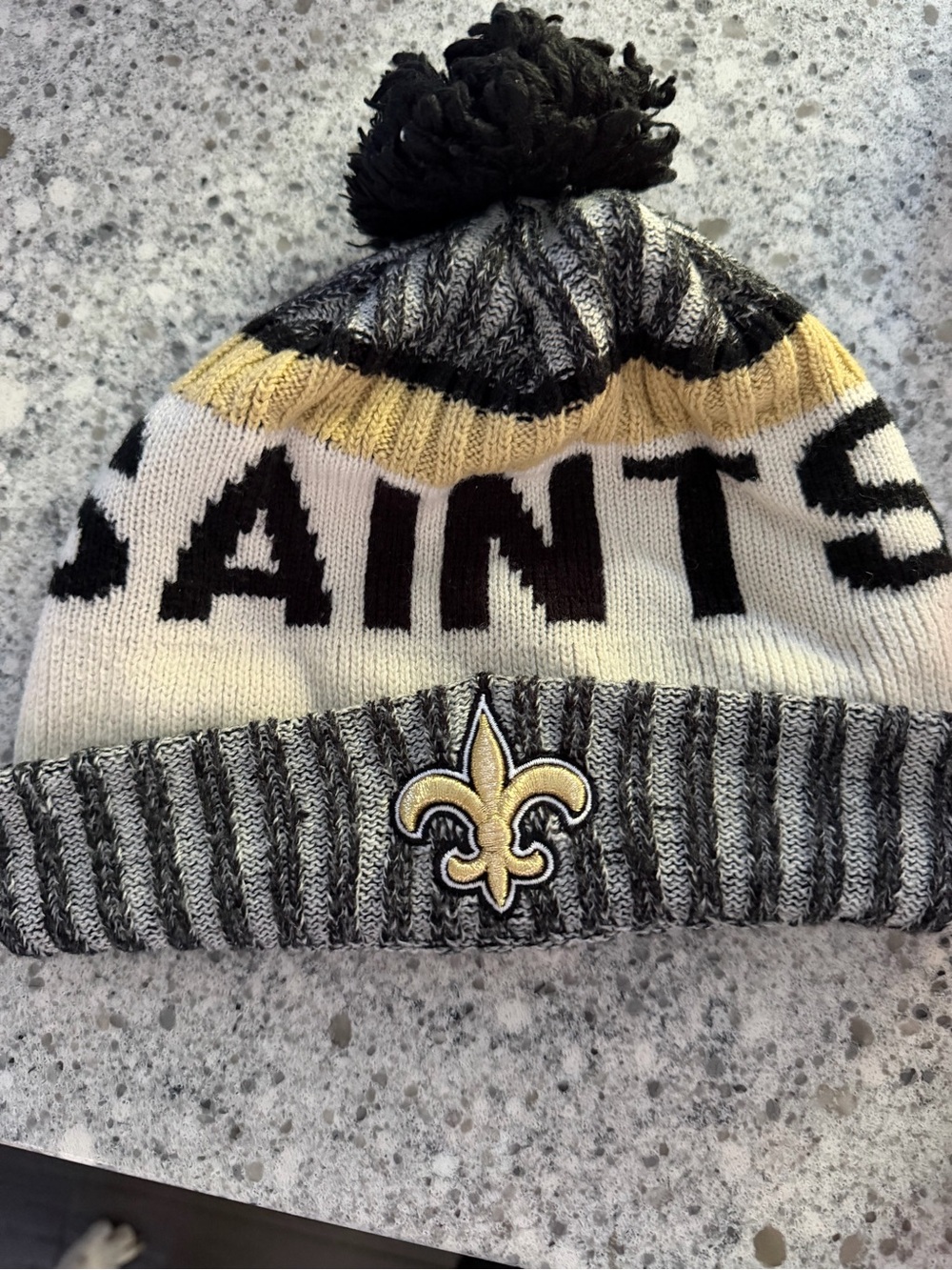 New Orleans Saints NFL Knit Pom Beanie Winter Hat Adult One Size